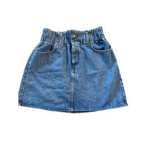 Y2K Denim Mini Skirt Elastic Waist Arizona Jean Co